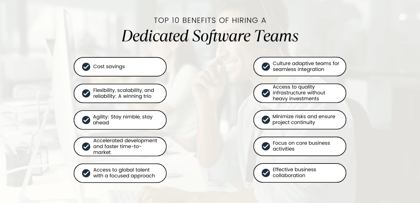 Top 10 benefits of hiring a dedicated software teams